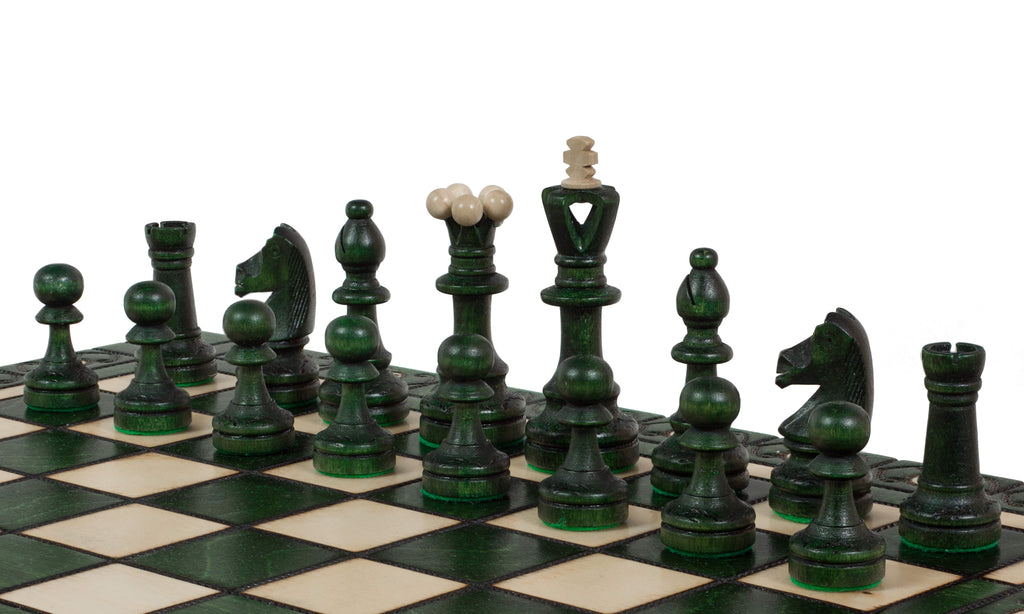Senator Chess Set New Line – Green, Folding Board with Insert Tray – image 5