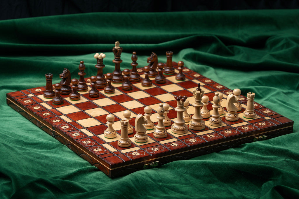 SENATOR New Line Chess Set 42x42cm – Traditional Weighted Folding Board