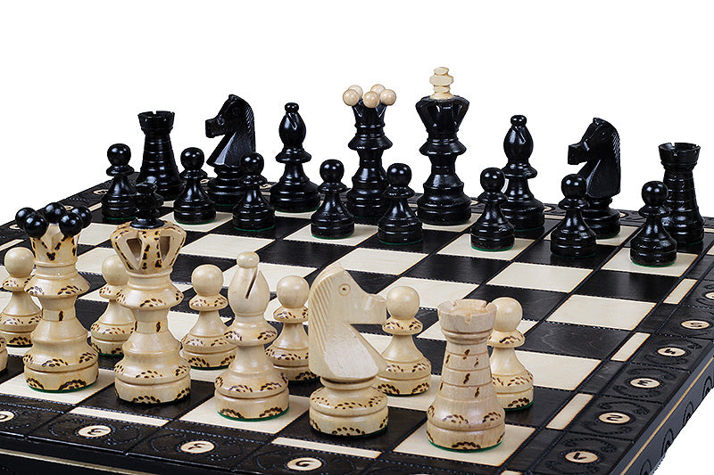 Ambassador New Line Chess Set Black - 55x55cm Premium Folding Set