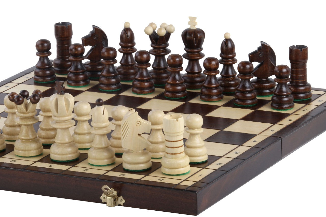 PEARL Chess Set Large 42x42cm – Traditional Hornbeam Folding Board – image 2