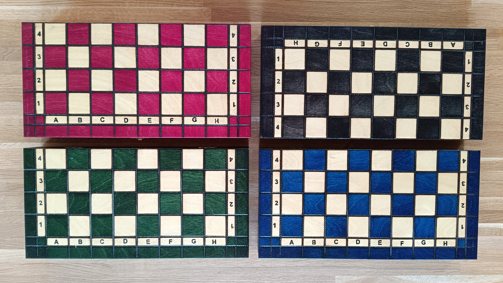 PEARL Chess Set Small Blue 27x27cm – Compact Beech Wood with Insert – image 3