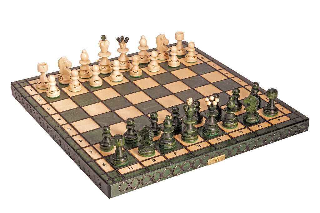 Small Pearl Chess Set with Insert — Green, 36×36 cm – image 11