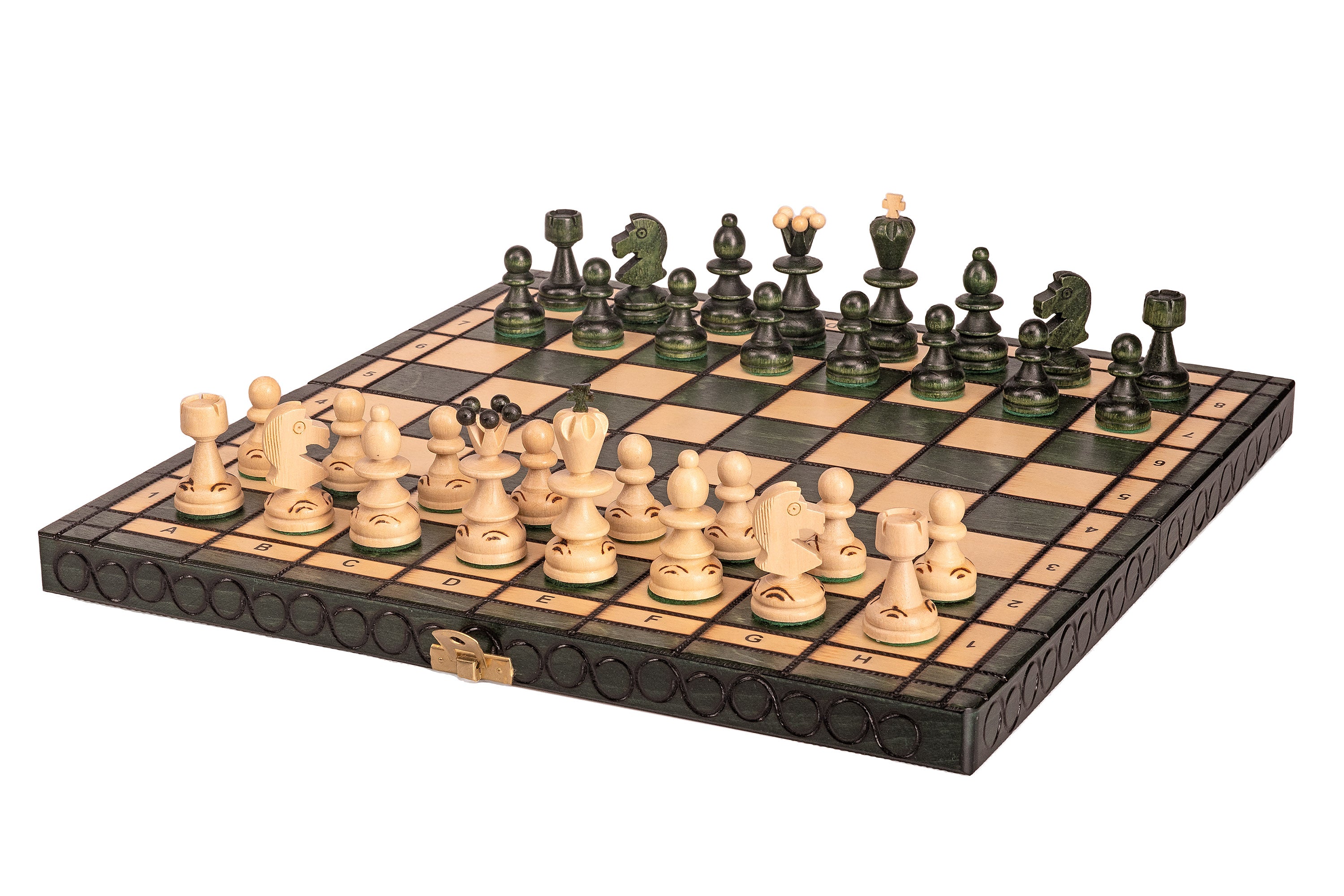 Small Pearl Chess Set with Insert — Green, 36×36 cm – image 14