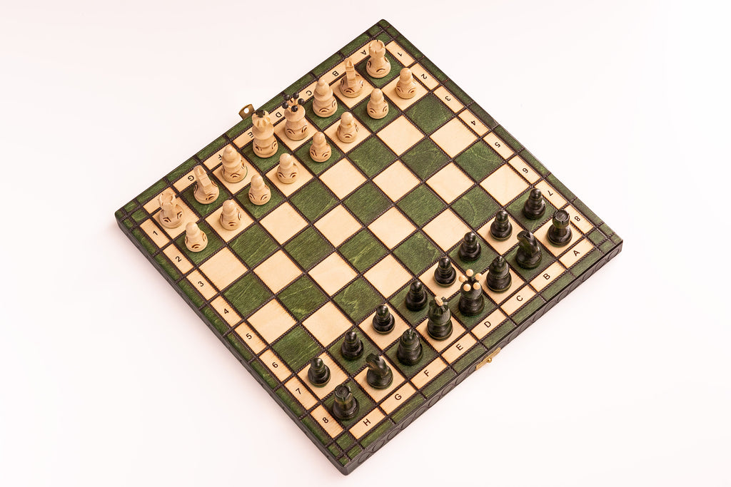 Small Pearl Chess Set with Insert — Green, 36×36 cm – image 4
