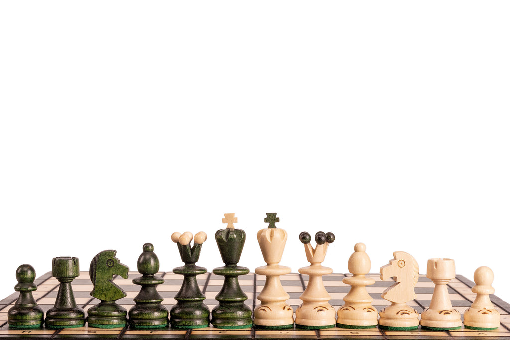Small Pearl Chess Set with Insert — Green, 36×36 cm – image 2