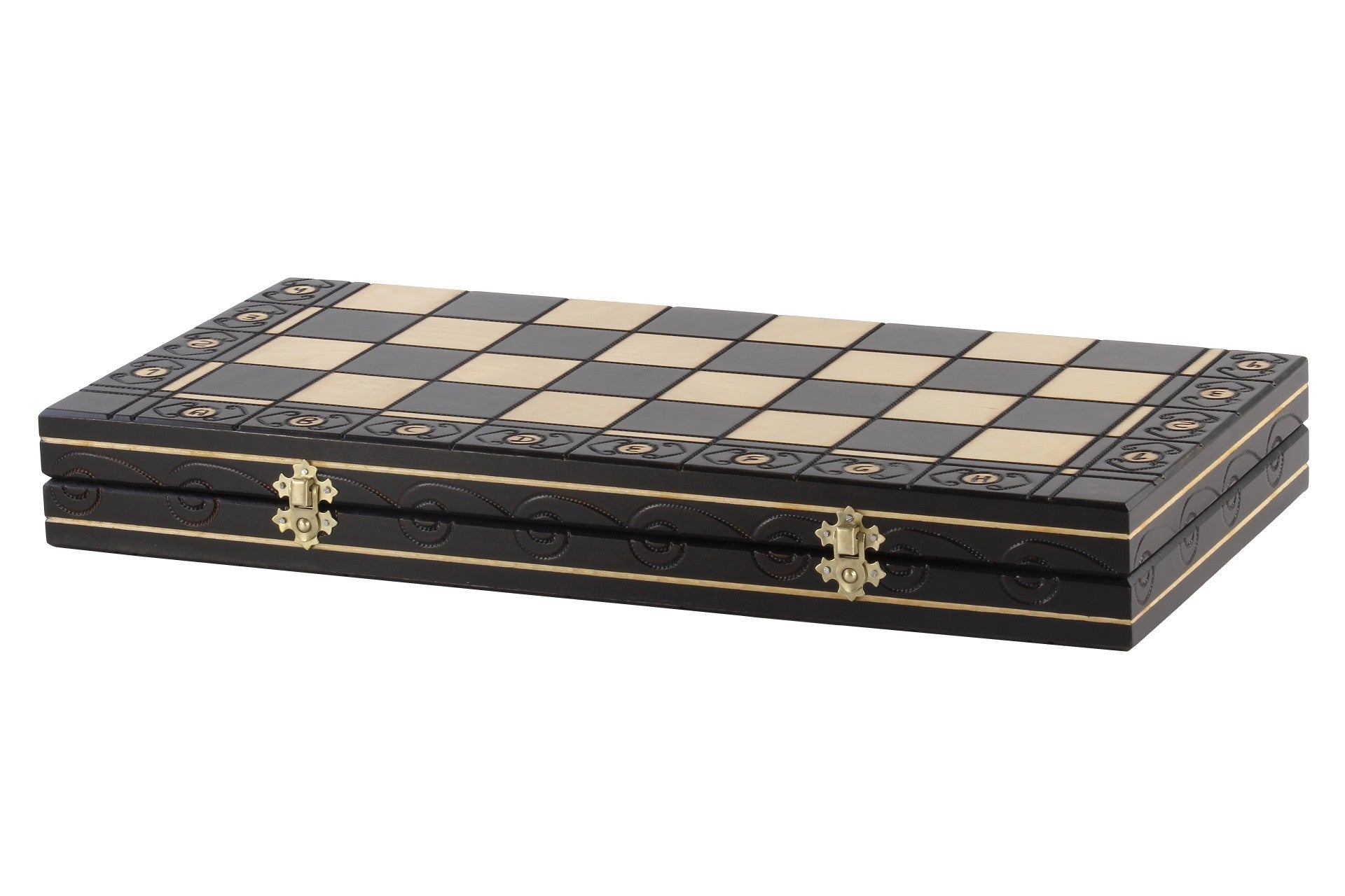CONSUL New Line Chess Set Black 49x49cm – Weighted Hornbeam Folding Board – image 2