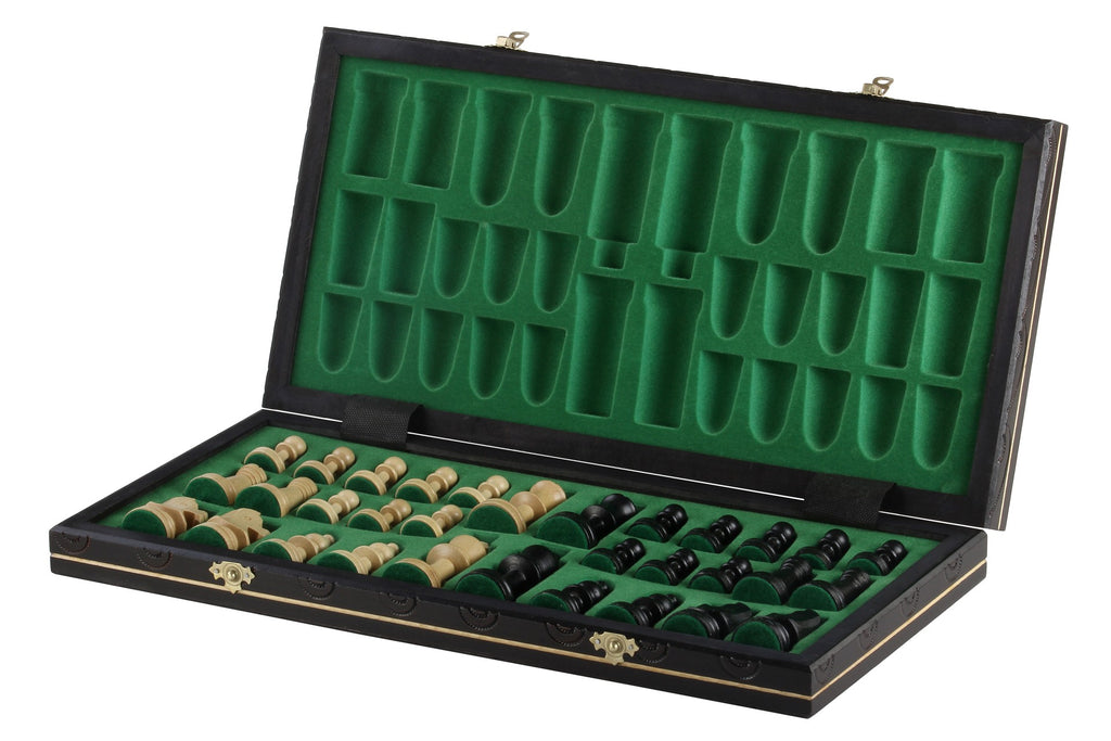 CONSUL New Line Chess Set Black 49x49cm – Weighted Hornbeam Folding Board – image 4