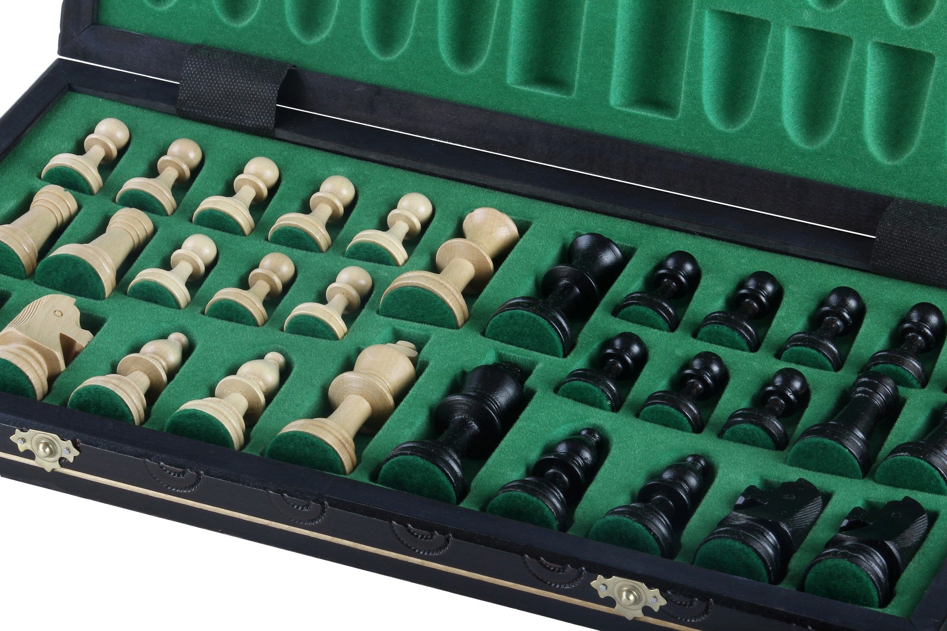 CONSUL New Line Chess Set Black 49x49cm – Weighted Hornbeam Folding Board – image 5