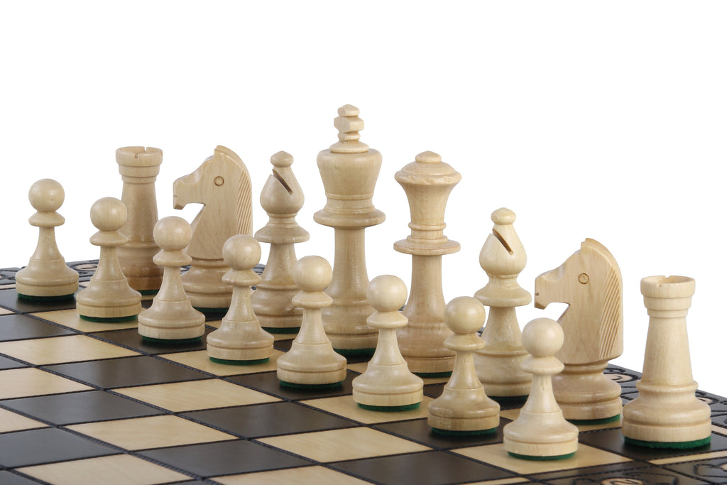 CONSUL New Line Chess Set Black 49x49cm – Weighted Hornbeam Folding Board – image 8