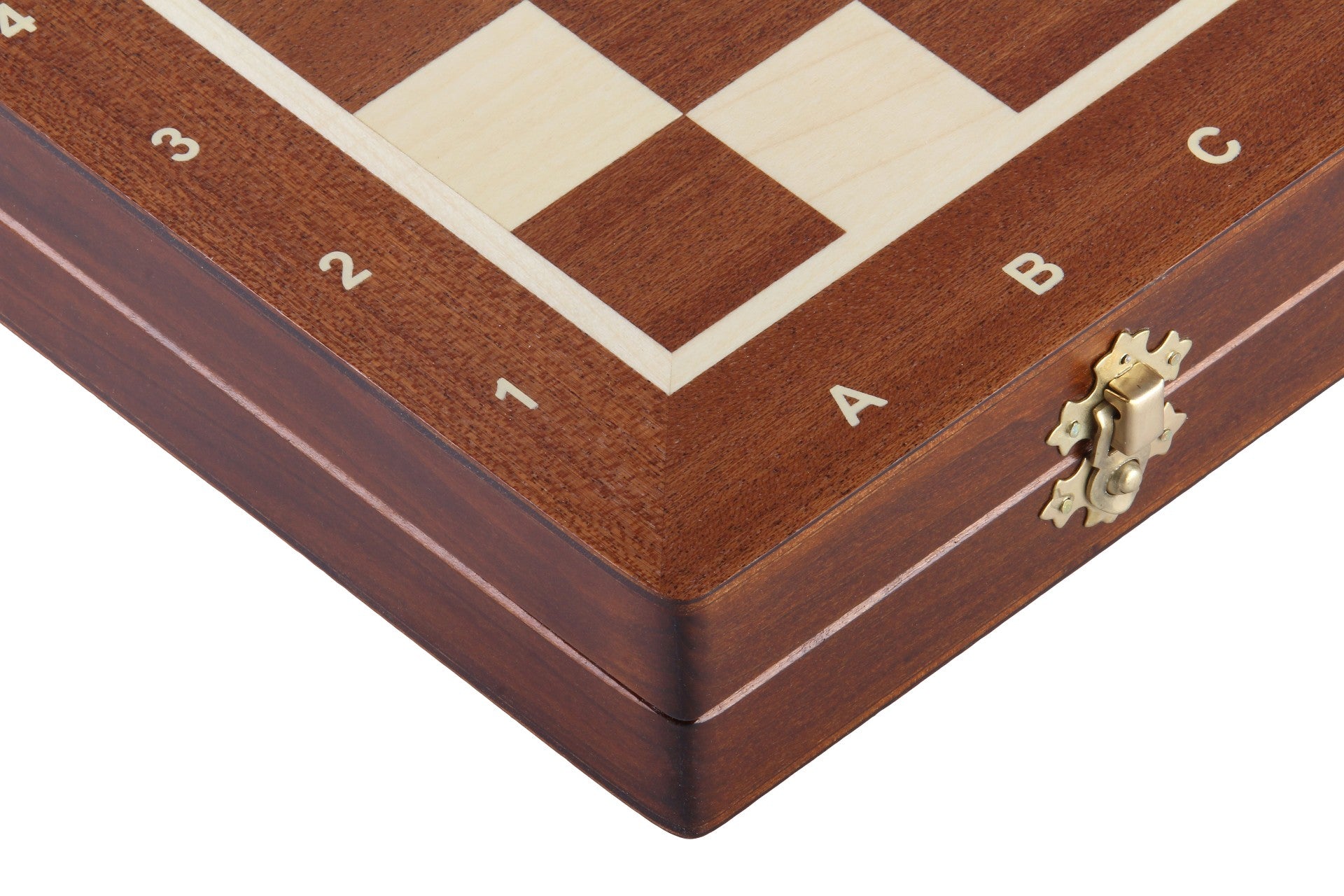 Large Magnetic Chess Set 35cm - Folding Mahogany/Sycamore with Insert – image 2