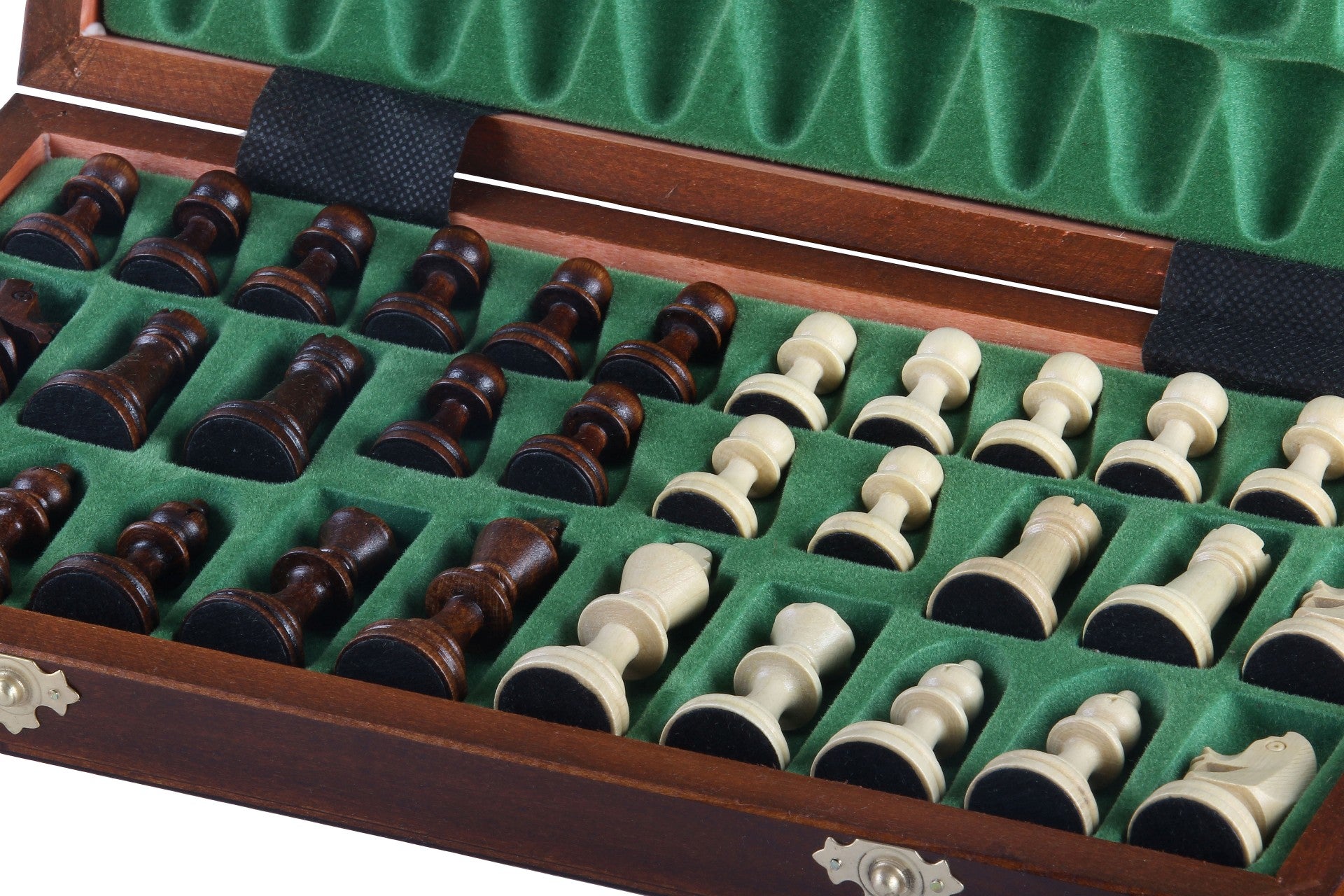 Large Magnetic Chess Set 35cm - Folding Mahogany/Sycamore with Insert – image 3