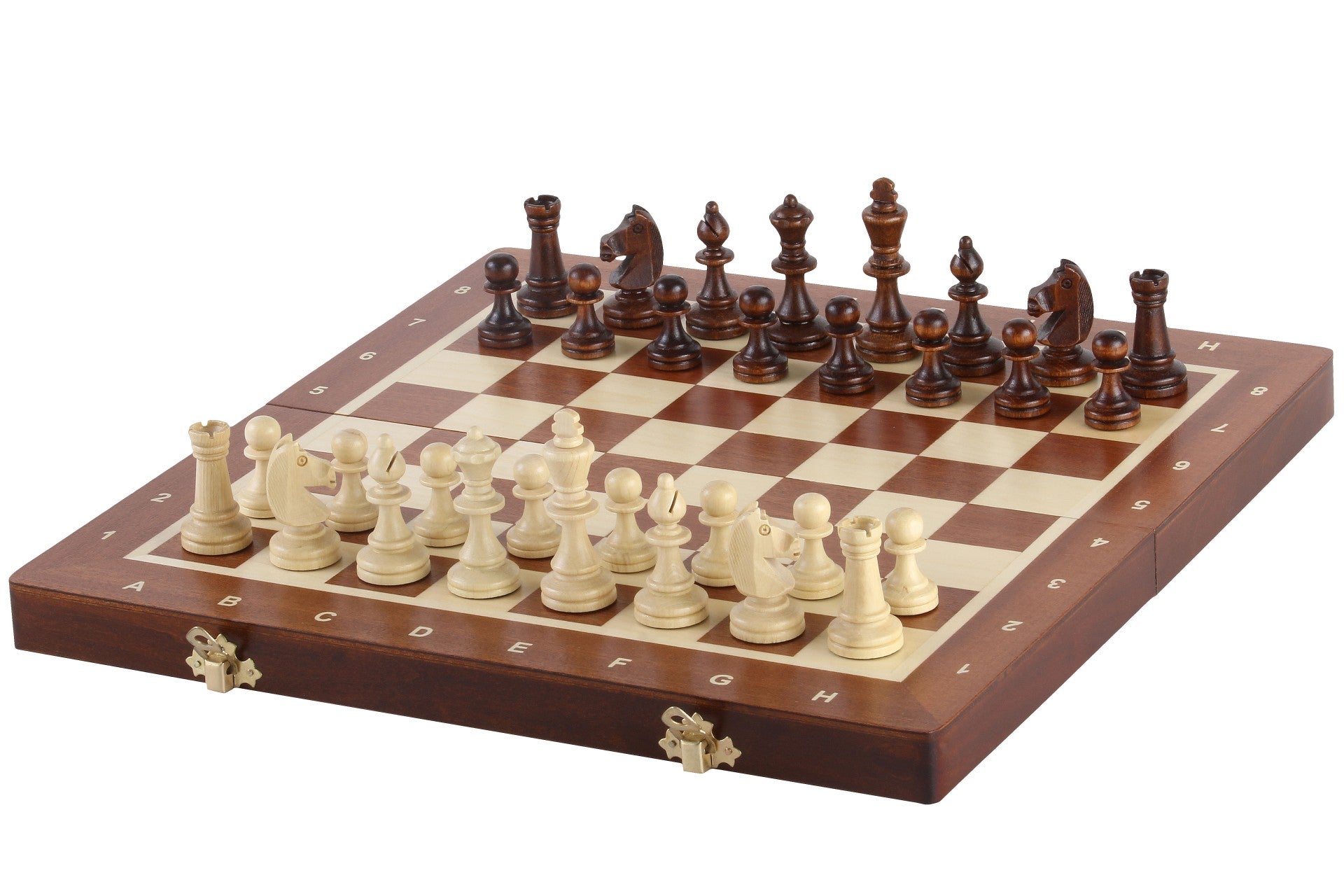 Large Magnetic Chess Set 35cm - Folding Mahogany/Sycamore with Insert – image 6