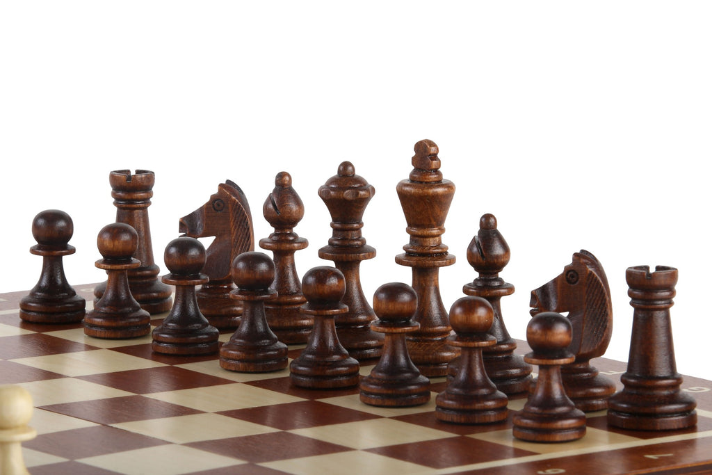 Large Magnetic Chess Set 35cm - Folding Mahogany/Sycamore with Insert – image 5