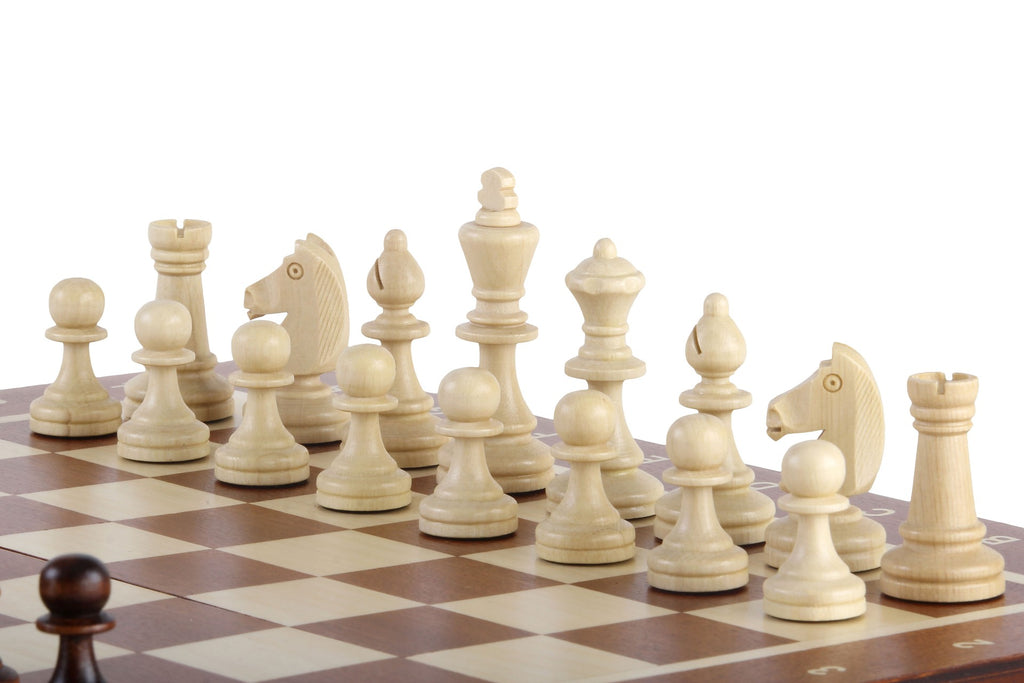 Large Magnetic Chess Set 35cm - Folding Mahogany/Sycamore with Insert – image 4