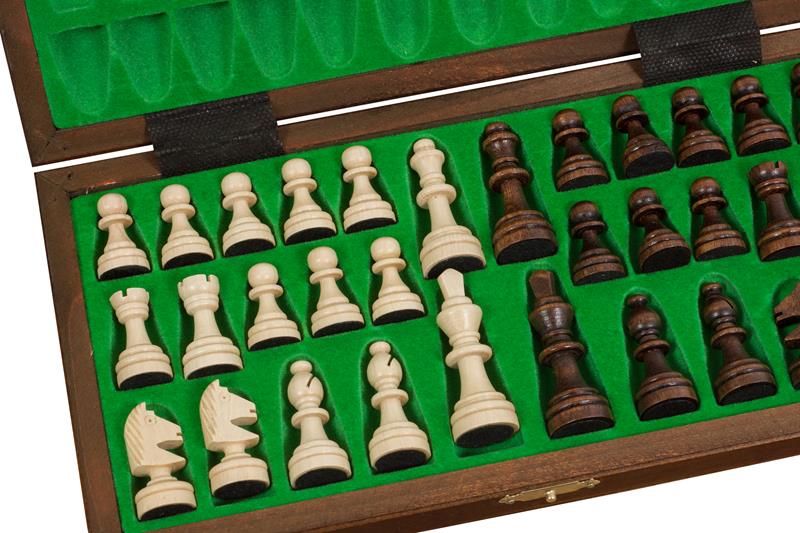 Lux Magnetic Chess Set 28cm – Intarsia Board with Insert Tray – image 3
