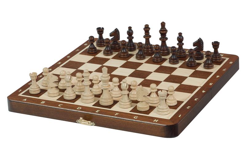 Lux Magnetic Chess Set 28cm – Intarsia Board with Insert Tray – image 2
