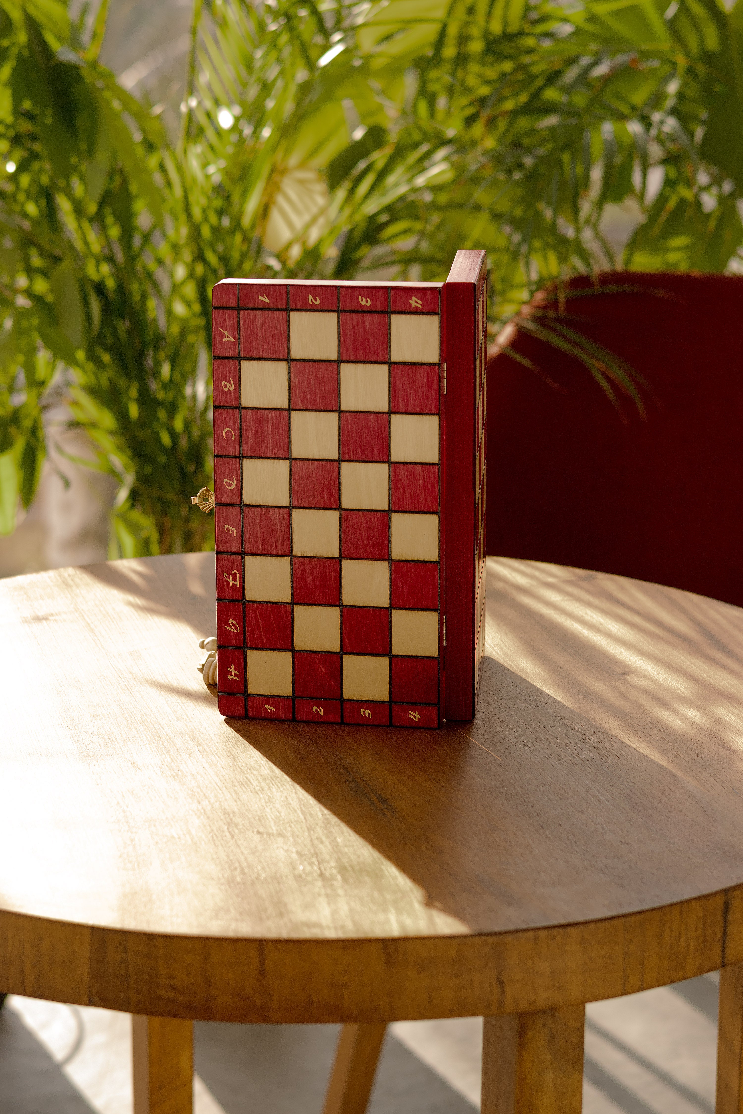 Magnetic Folding Chess Set with Insert — Cherry, ~36 cm – image 3