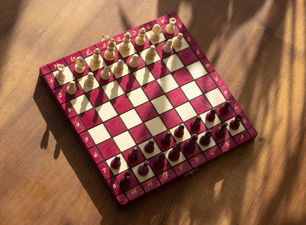 Magnetic Folding Chess Set with Insert — Cherry, ~36 cm – image 2
