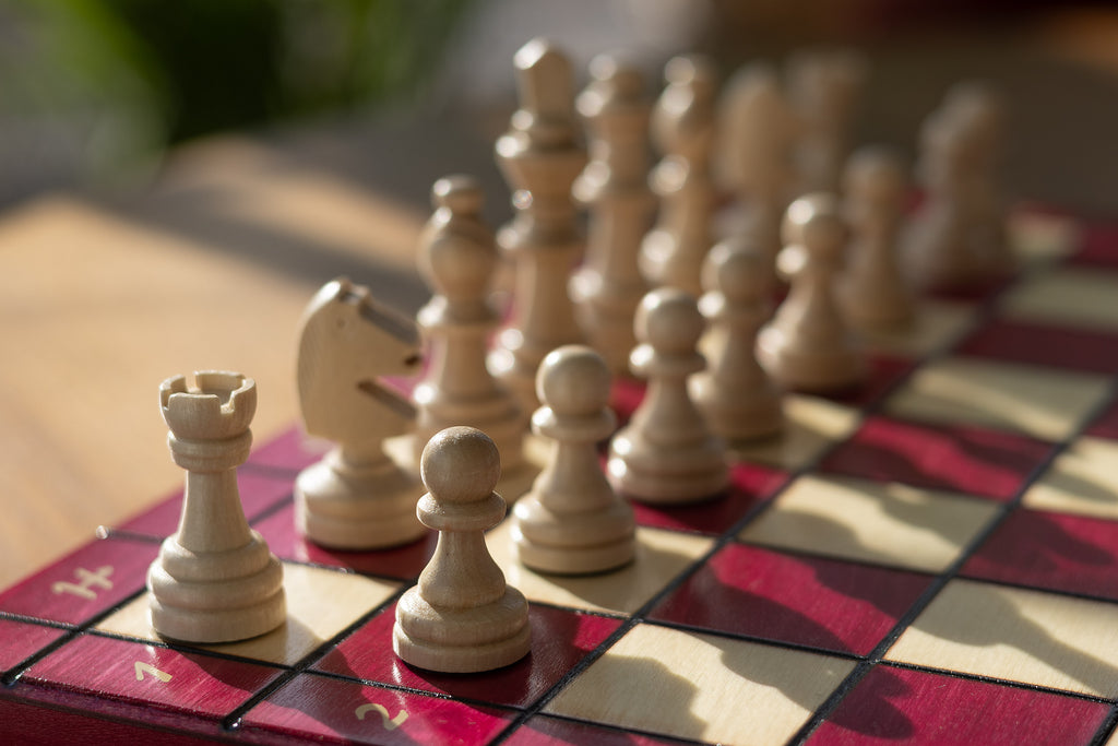 Magnetic Folding Chess Set with Insert — Cherry, ~36 cm – image 4