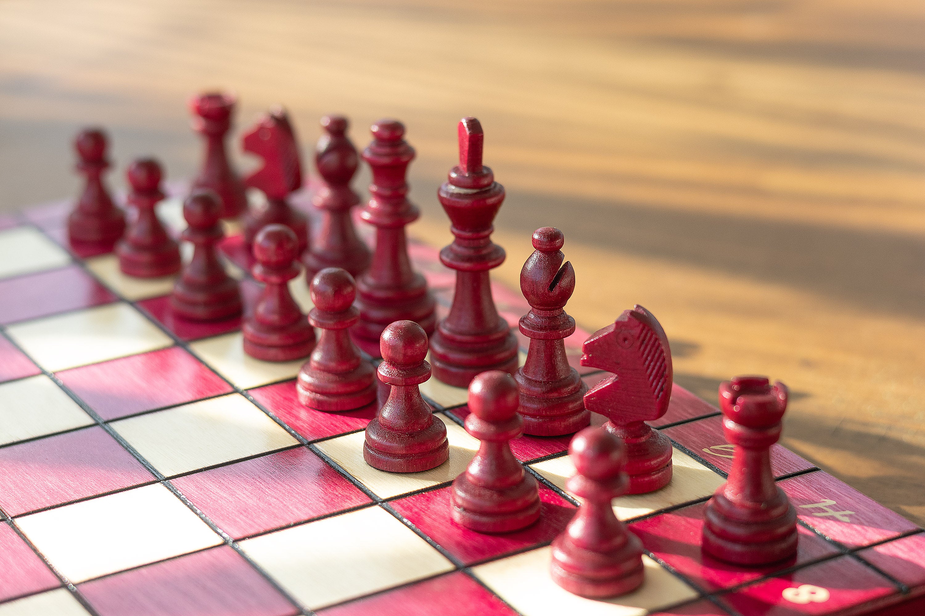 Magnetic Folding Chess Set with Insert — Cherry, ~36 cm – image 6