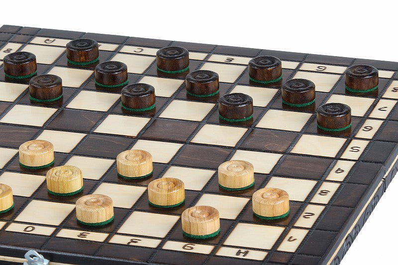 Chess & Checkers 2-in-1 Cherry Wood Set – Compact Folding Travel Case
