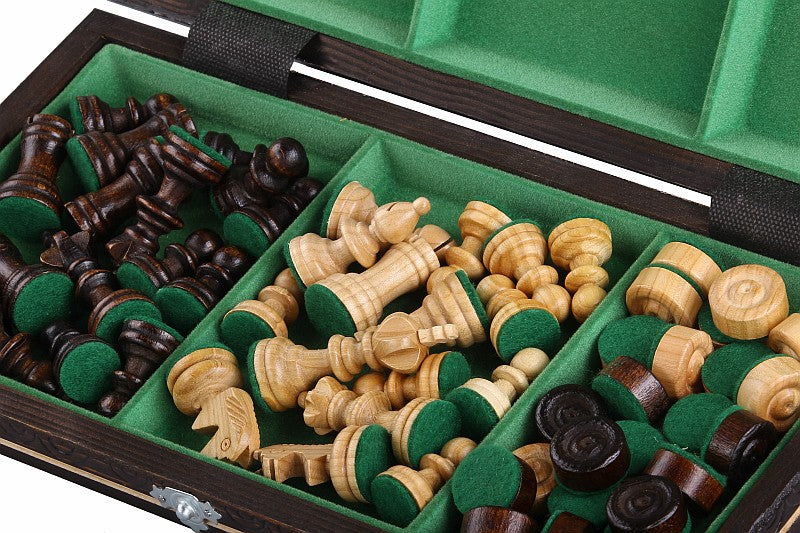 Chess & Checkers 2-in-1 Cherry Wood Set – Compact Folding Travel Case – image 10