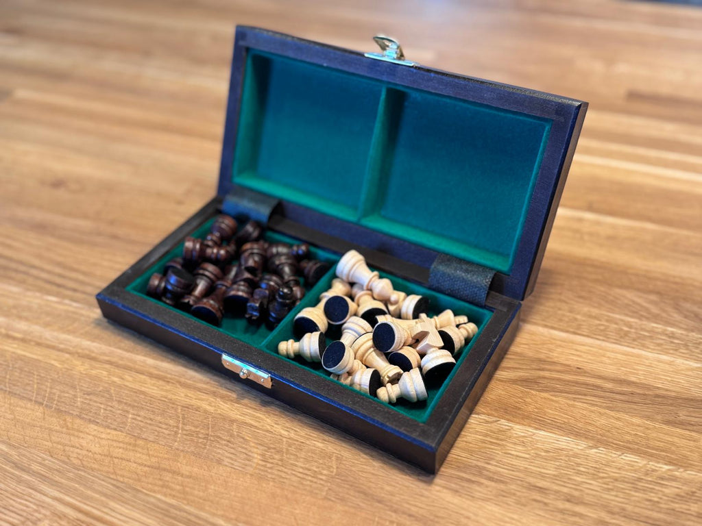 Wooden School Chess Mini 20cm – Brown, Compact Travel Set – image 3