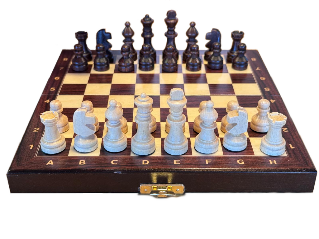 Wooden School Chess Mini 20cm – Brown, Compact Travel Set – image 6