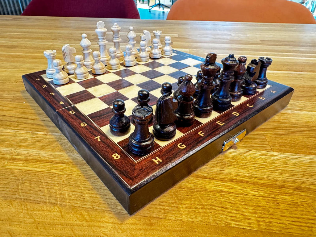 Wooden School Chess Mini 20cm – Brown, Compact Travel Set – image 2