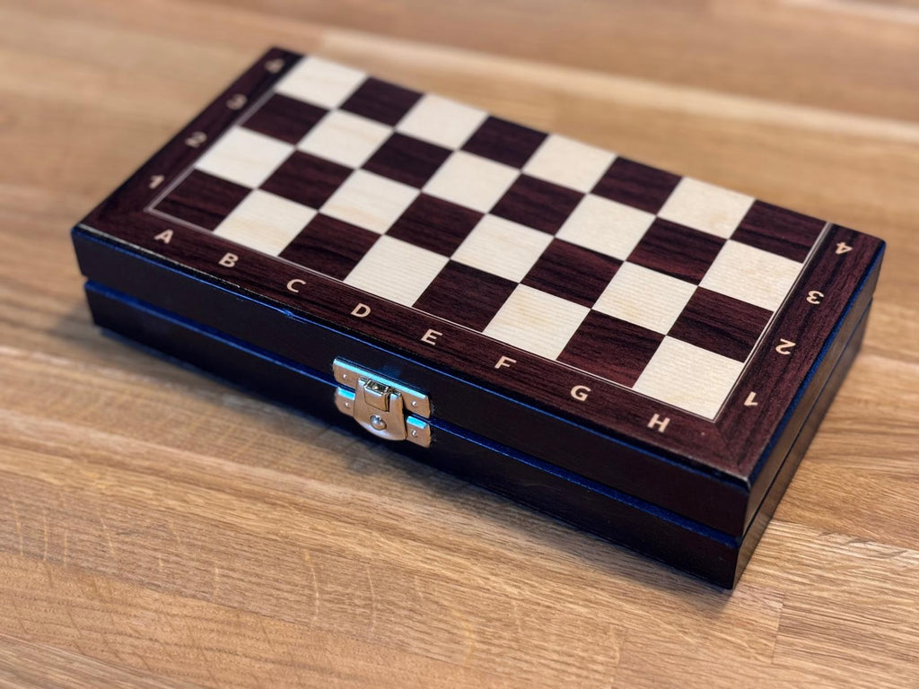 Wooden School Chess Mini 20cm – Brown, Compact Travel Set – image 5