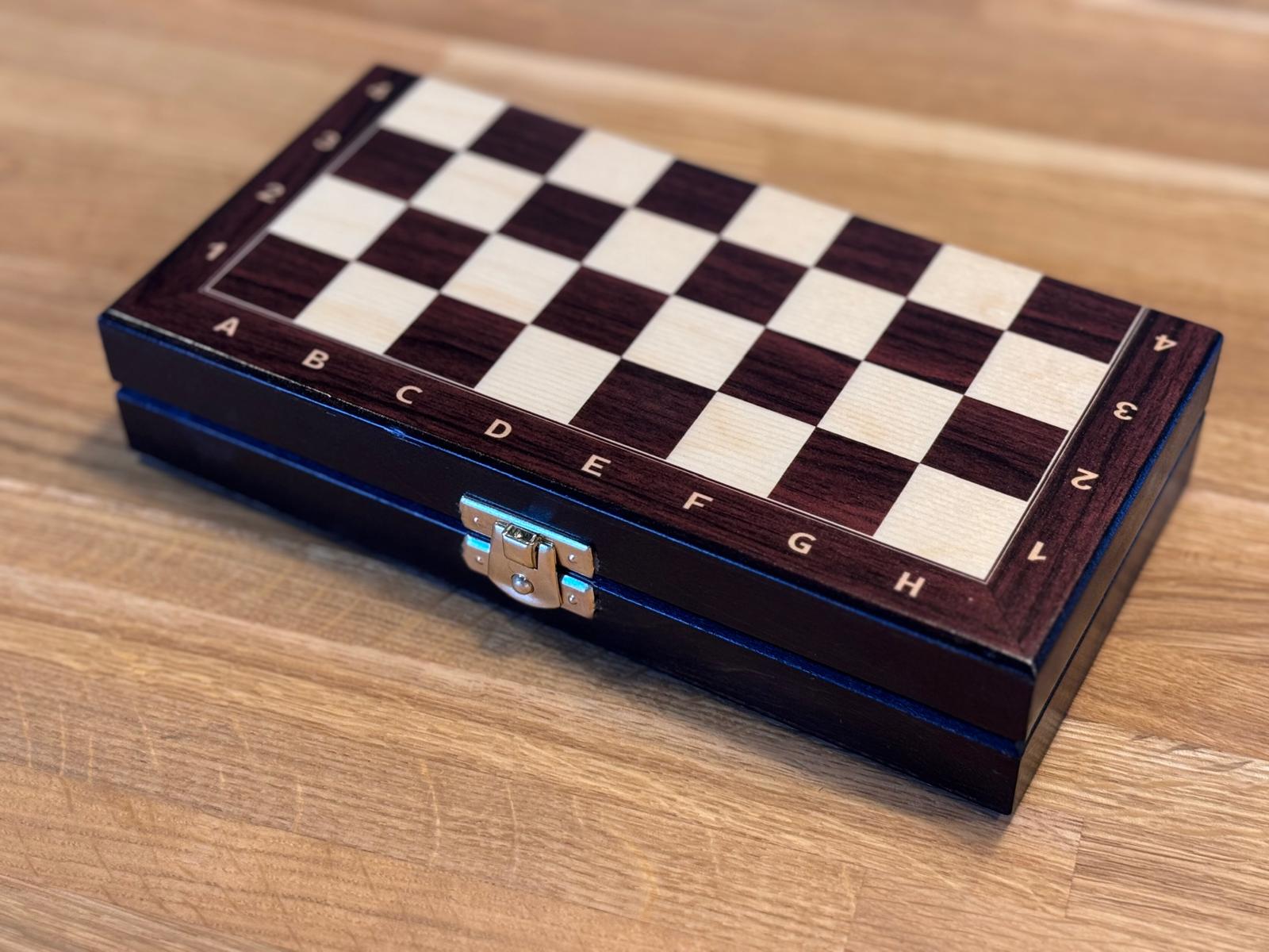Wooden School Chess Mini 20cm – Brown, Compact Travel Set – image 5