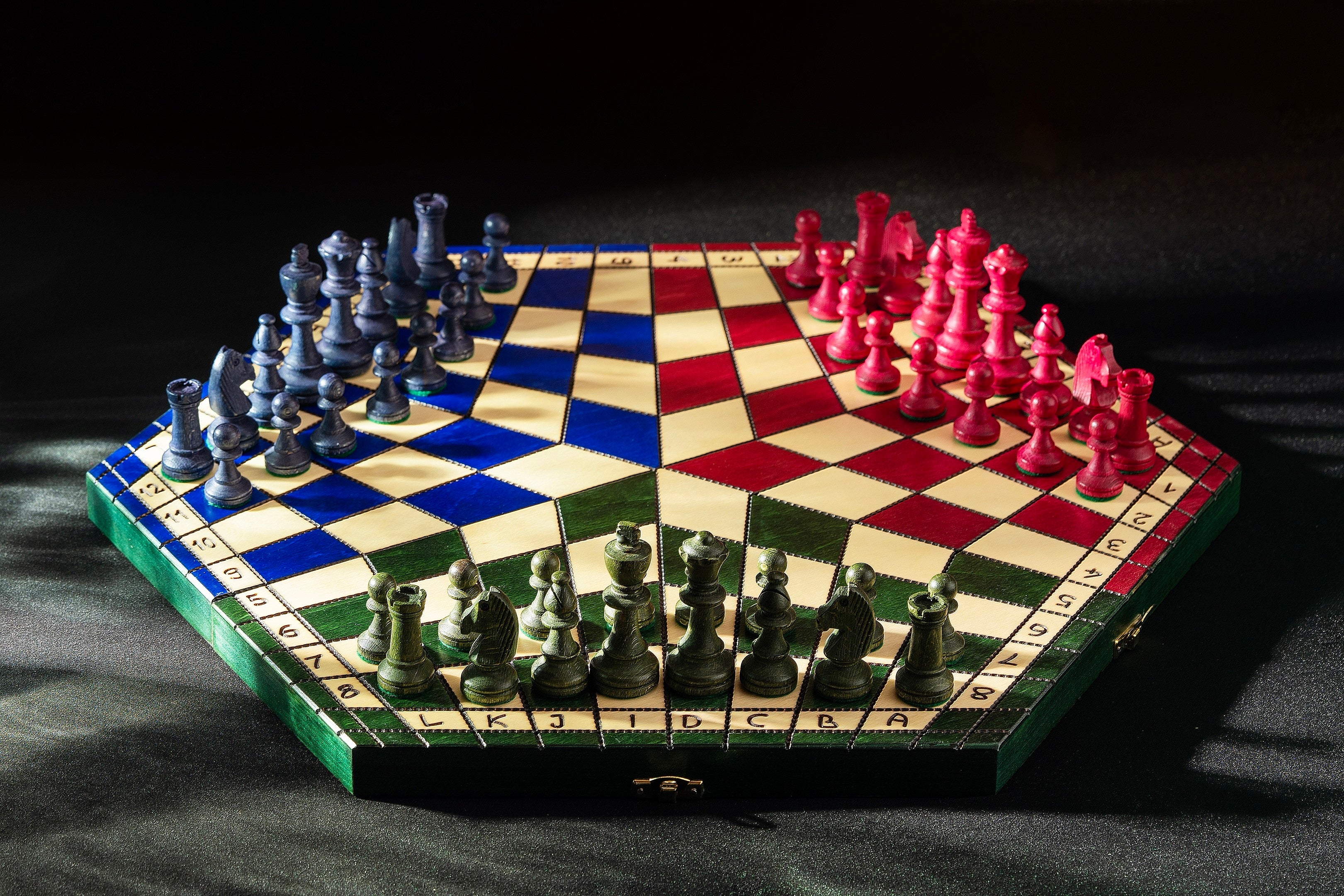 Three Player Chess Large - Hexagonal Tricolor Complete Set – image 9