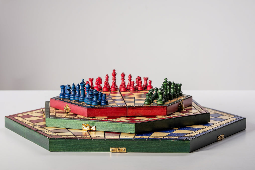 Three Player Chess Large - Hexagonal Tricolor Complete Set – image 3
