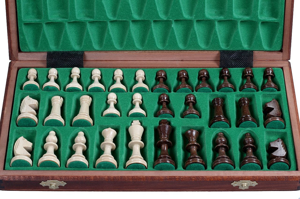 Tournament Chess Set No.3 35x35cm – Mahogany & Sycamore Inlaid Board – image 2