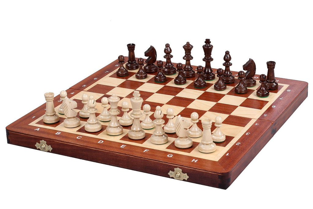 Tournament Chess Set No.3 35x35cm – Mahogany & Sycamore Inlaid Board – image 4