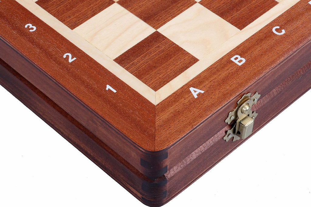 Tournament Chess Set No.3 35x35cm – Mahogany & Sycamore Inlaid Board – image 5
