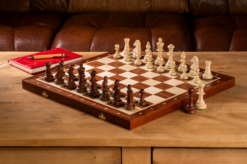 Tournament Chess Set No.4 – Intarsia Board with Extra Queens