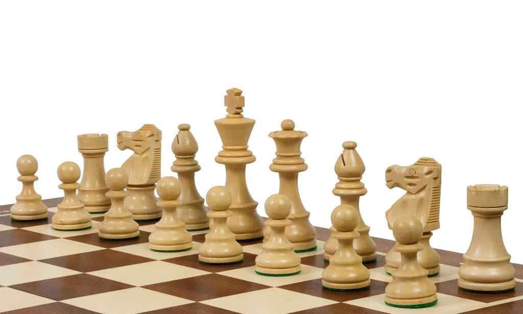 Tournament Chess Set No.6 – French Acacia 3.75" Pieces & Intarsia Board – image 3