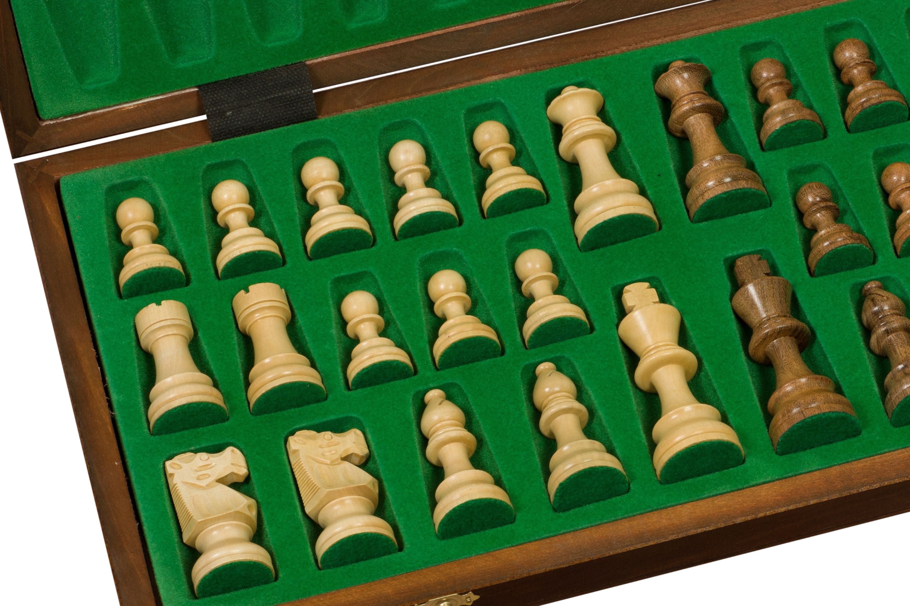 Tournament Chess Set No.6 – French Acacia 3.75" Pieces & Intarsia Board