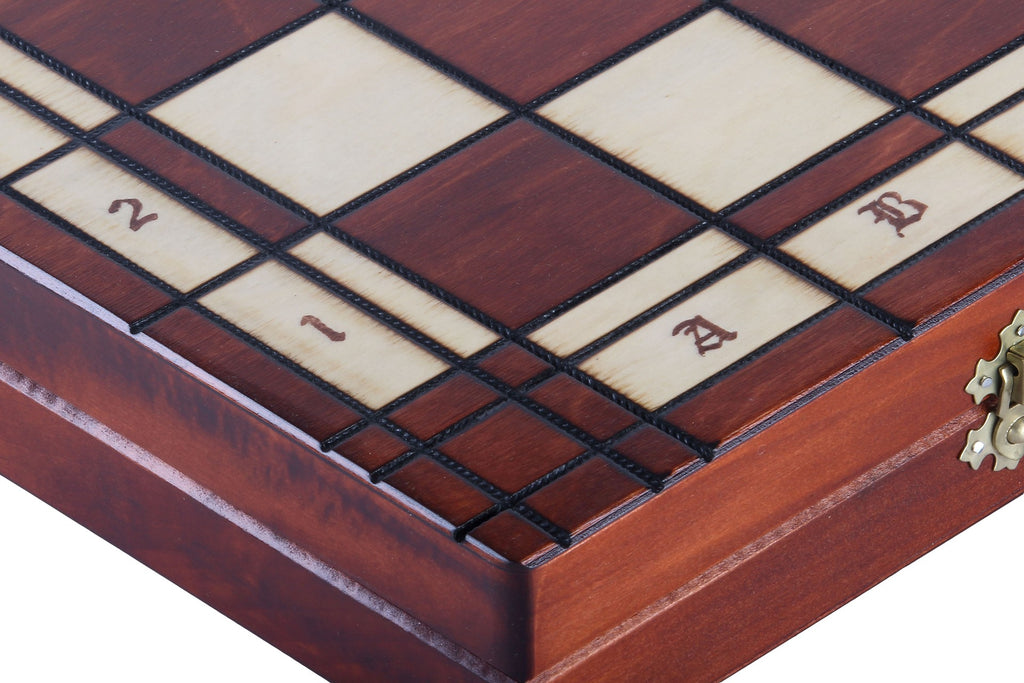 Tournament Chess Set No.8 55x55cm – Burnt Decoration Wooden Board – image 2