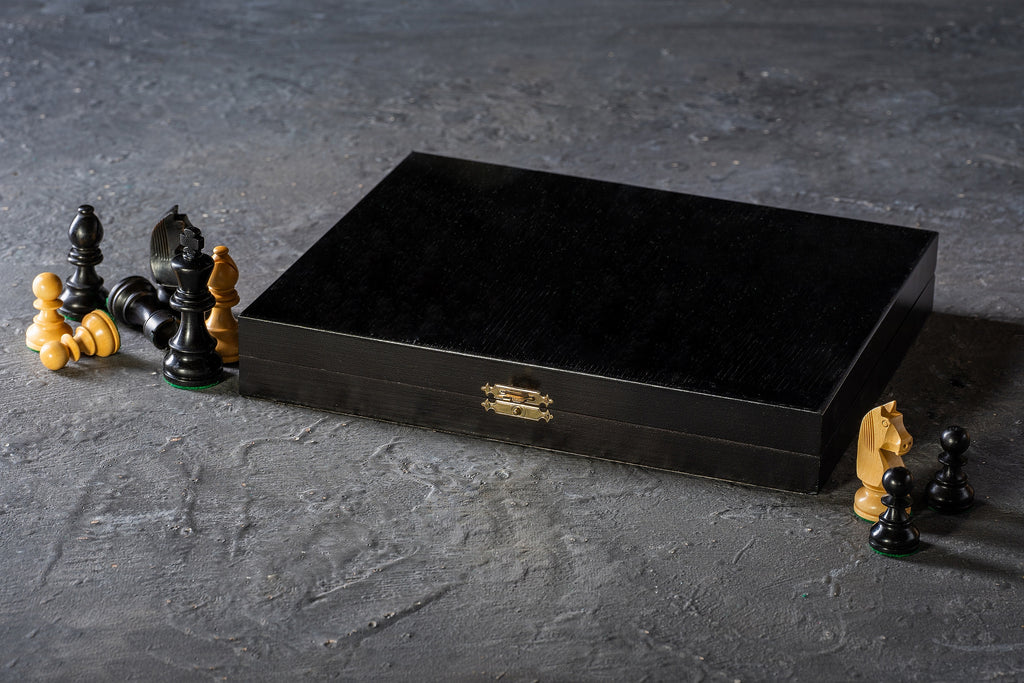 Wooden Chess Box Staunton No. 5 - Luxury Black Storage Case – image 3