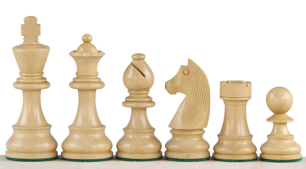German Knight Chess Pieces 3" – Ebonized & Boxwood Weighted Staunton Set – image 4