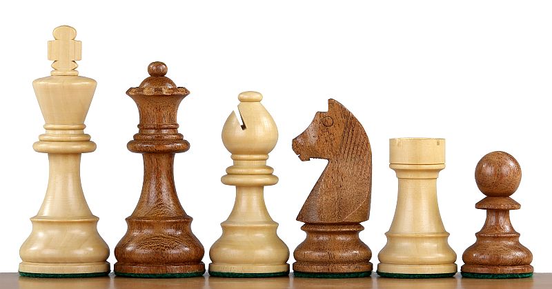 German Staunton Chess Pieces 3.75" - Acacia Boxwood Weighted Set with Extra Queens