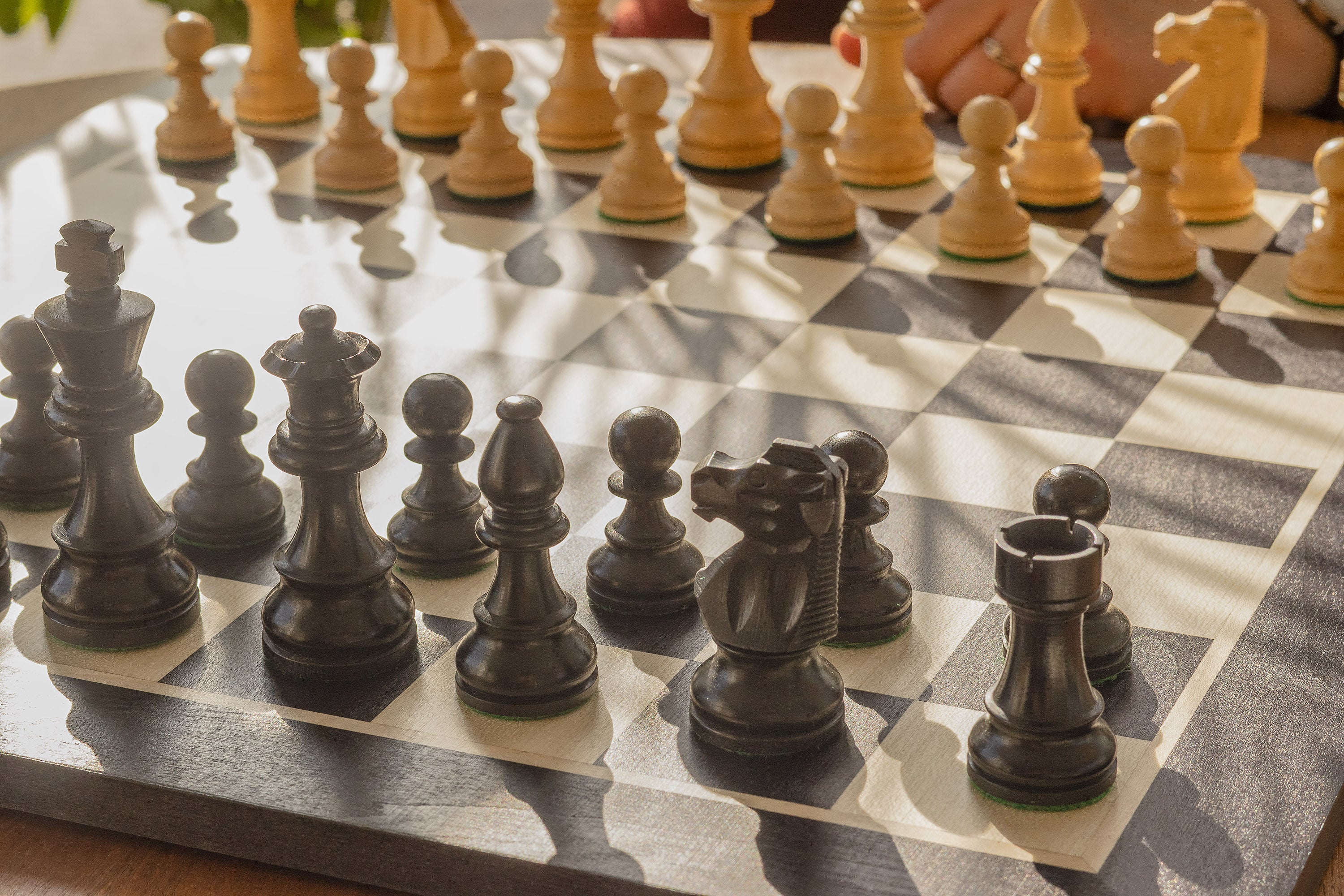 No.6 Black Chessboard + 3.75" French Ebonised Pieces — Tournament Set – image 5