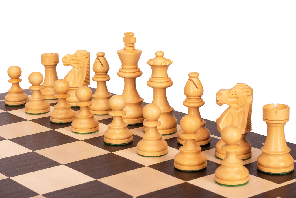 No.6 Black Chessboard + 3.75" French Ebonised Pieces — Tournament Set – image 5