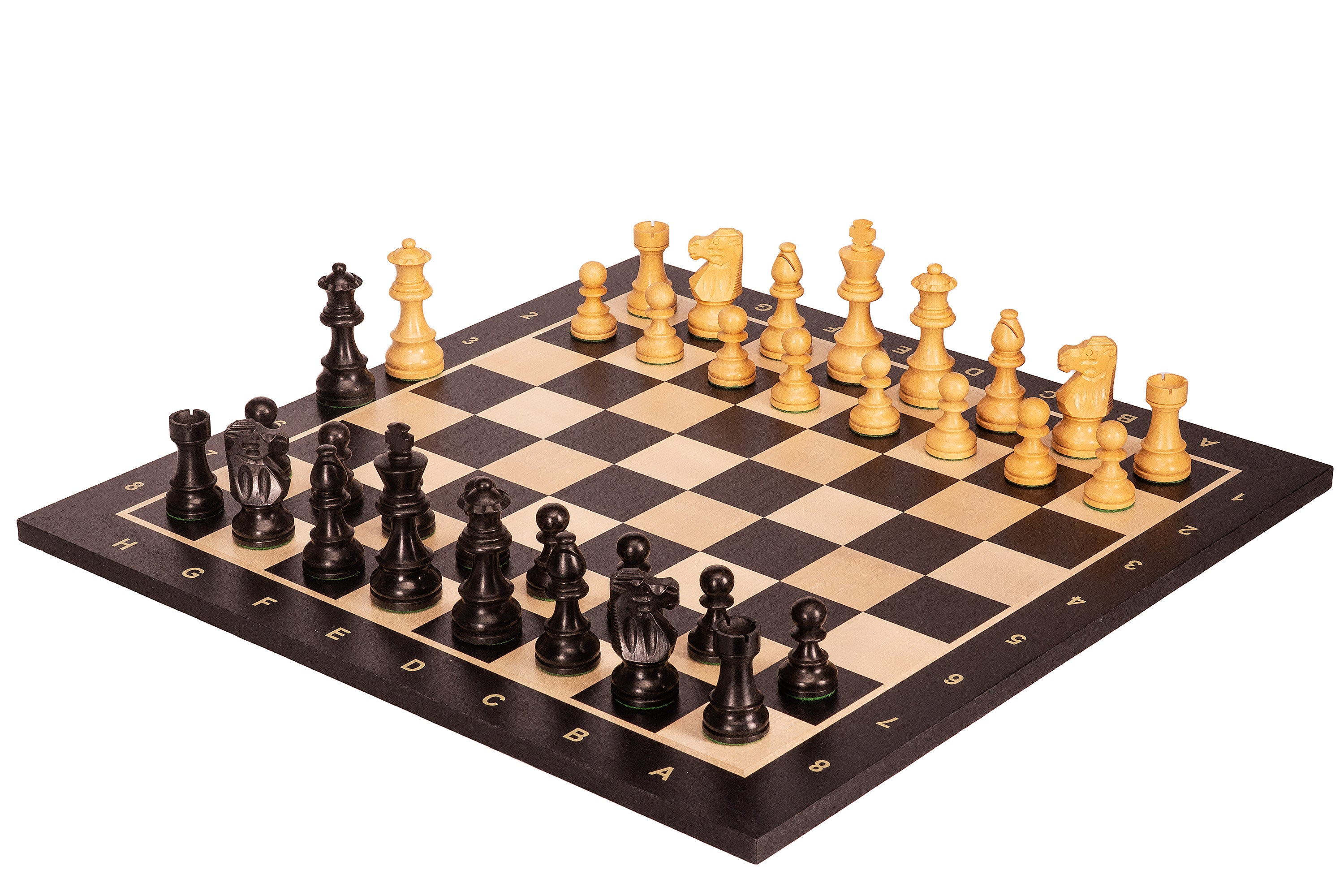No.6 Black Chessboard + 3.75" French Ebonised Pieces — Tournament Set – image 7