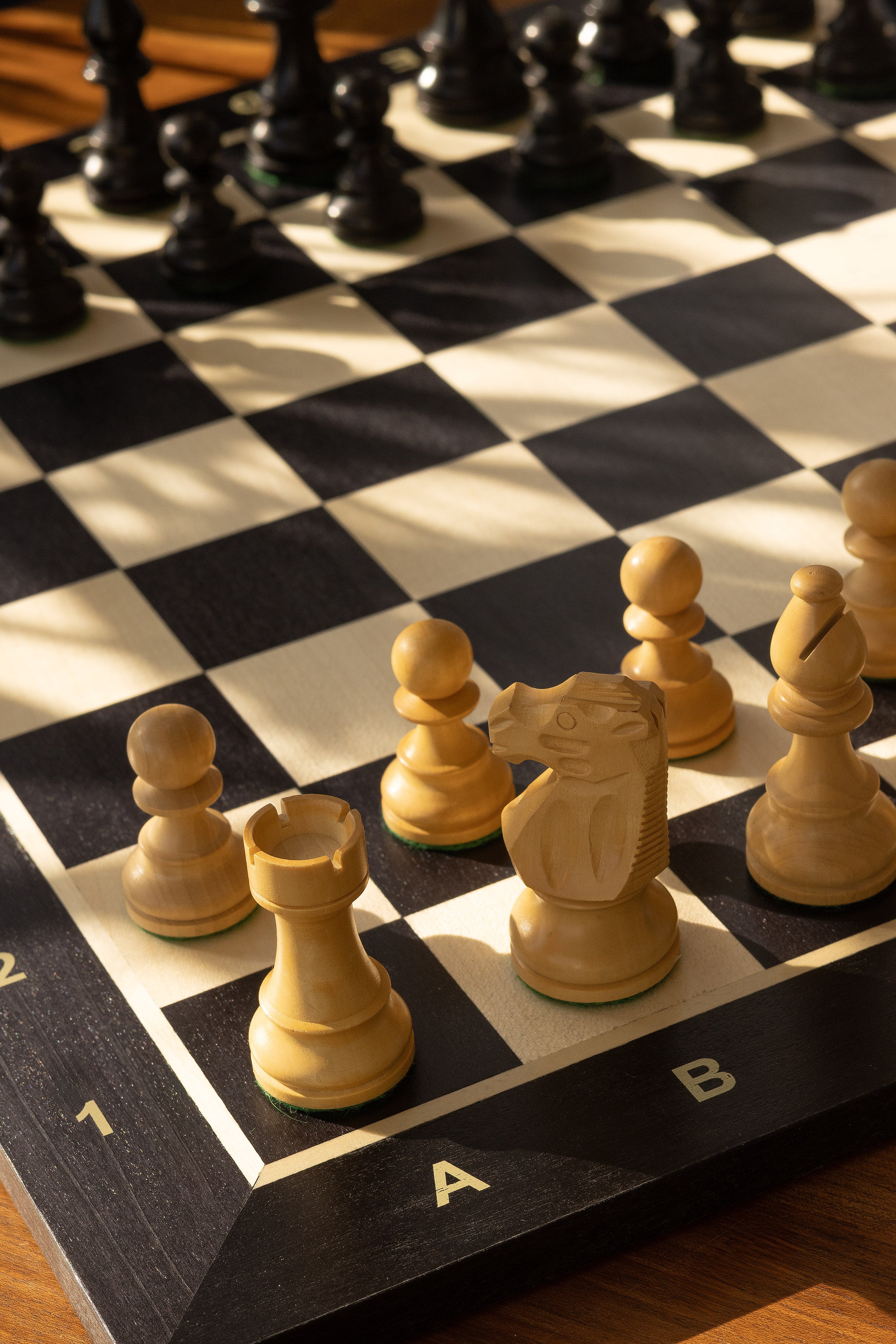 No.6 Black Chessboard + 3.75" French Ebonised Pieces — Tournament Set – image 2