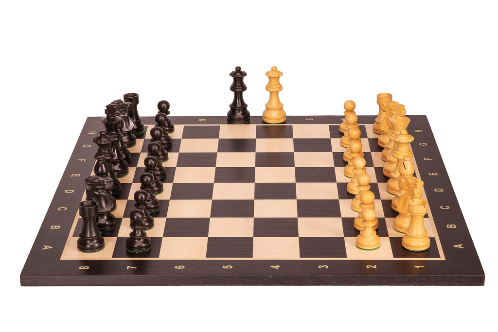 No.6 Black Chessboard + 3.75" French Ebonised Pieces — Tournament Set – image 8