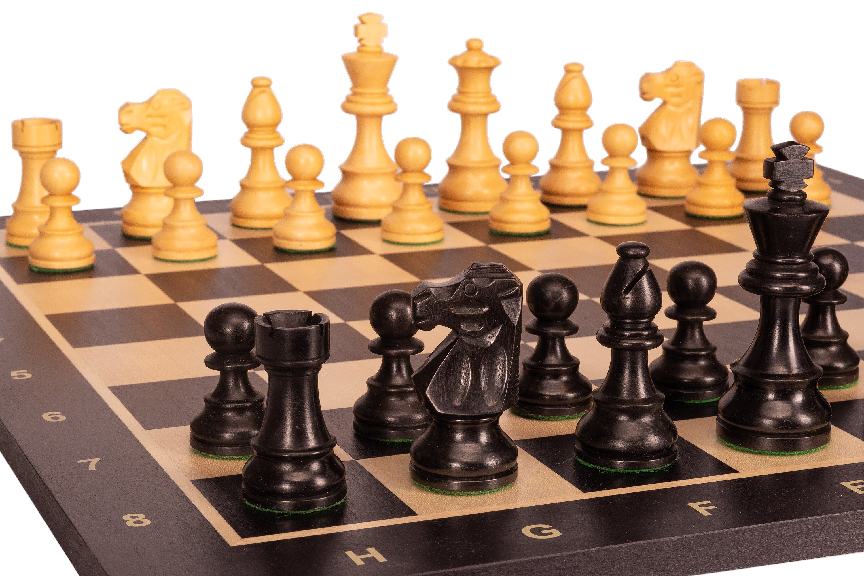 No.6 Black Chessboard + 3.75" French Ebonised Pieces — Tournament Set – image 4