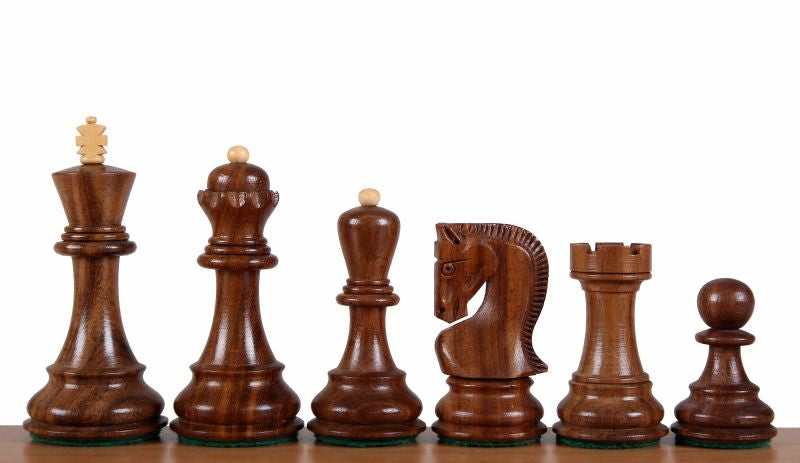 Zagreb Chess Pieces 3.5" – Acacia & Boxwood Weighted Historic Set – image 2